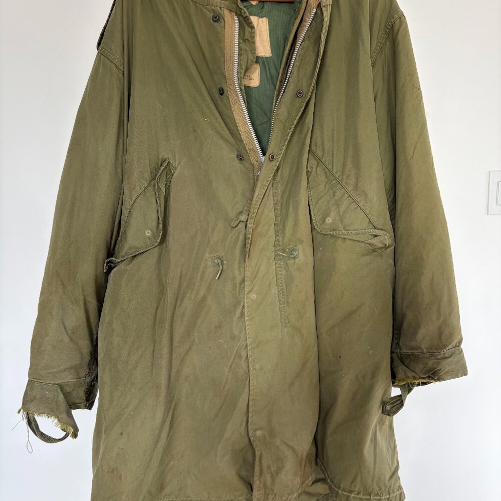 US ARMY M51 FISHTAIL PARKA COMPLETE 1952 Large W LINER